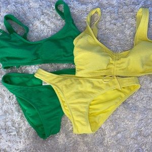 Yellow and Green Bikinis